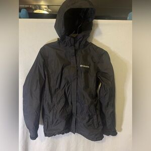 Columbia Black Hooded Rain Jacket